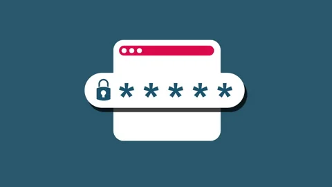 Browser With Unlocked Password Notification 2d Animation with Alpha Matte Stock Footage 336161496