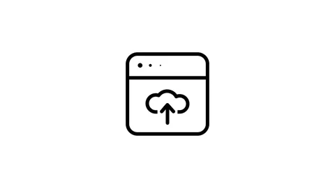 Browser Upload Cloud Sync Arrow Window Icon Stock Footage 335591745