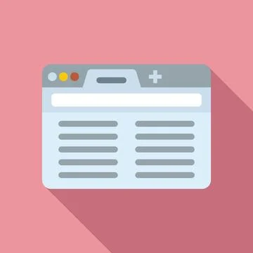 Browser url icon flat . Computer interface Stock Illustration