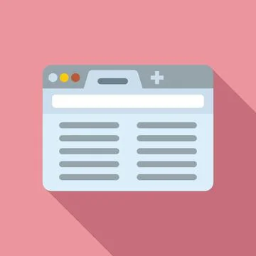 Browser url icon flat vector. Computer interface Stock Illustration