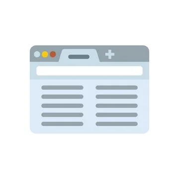 Browser url icon flat vector. Computer interface Illustrazione stock