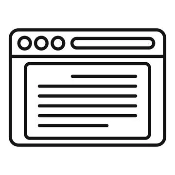 Browser url icon outline . Computer interface Stock Illustration