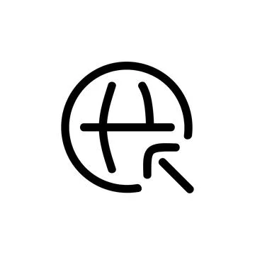 Browser Vector Icon, Outline style, isolated on white Background. Stock Illustration