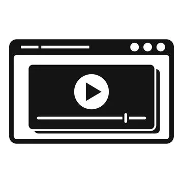 Browser video play icon simple vector. Media stream Stockillustratie