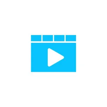 Browser video player icon flat Stock Illustration