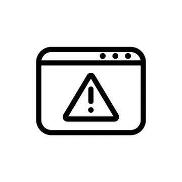 Browser warning icon vector. Isolated contour symbol illustration Stock-Illustration