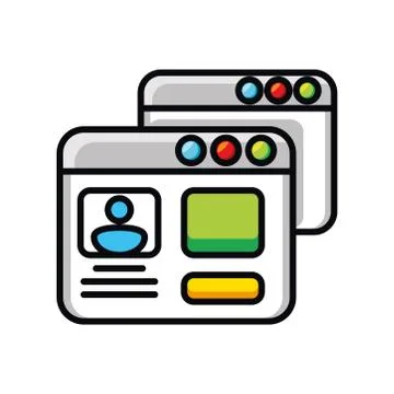 Browser web page window, social network Stock-Illustration