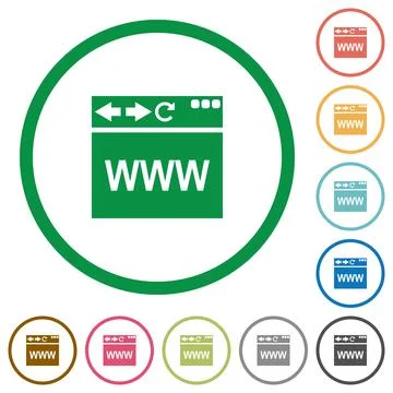 Browser webpage flat icons with outlines Stockillustratie
