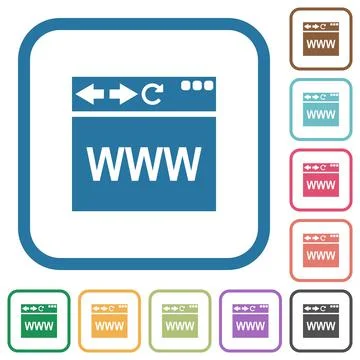 Browser webpage simple icons Stock Illustration