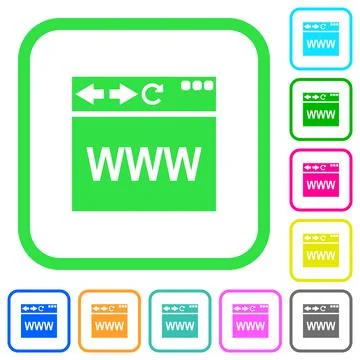 Browser webpage vivid colored flat icons Stock Illustration