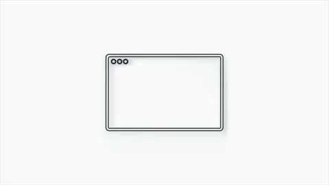 Browser window 3d icon animation isolated on white background. 4K Stock Footage 156133058