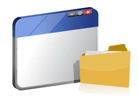 Browser window and folder 스톡 일러스트