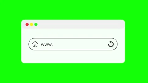 Browser Window Animation Typing URL on Green Screen Stock Footage 346454727