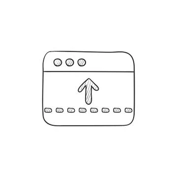 Browser window with arrow up sketch icon Stock Illustration
