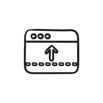 Browser window with arrow up sketch icon Stock Illustration