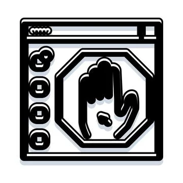Browser window blocking ads with stop gesture Illustrazione stock