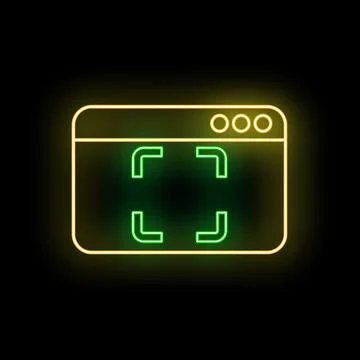 Browser window capturing fullscreen neon user interface イラスト素材