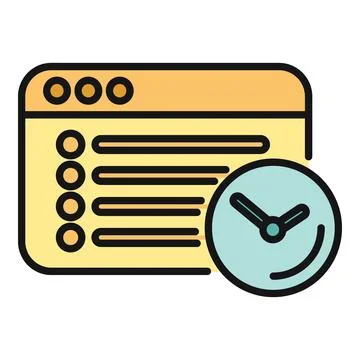 Browser window with clock icon scheduling time management Stock-Illustration
