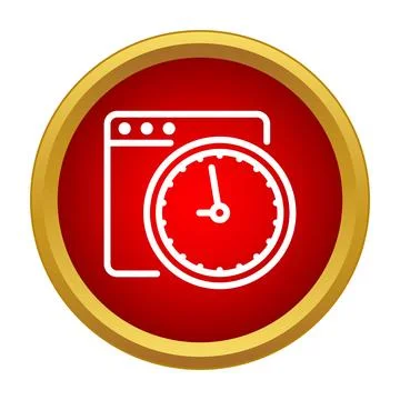 Browser window with clock showing time management Stock Illustration