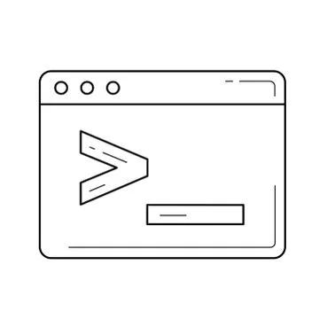 Browser window with coding commands line icon. Stock Illustration