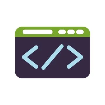 Browser window with coding tags showing web development concept 스톡 일러스트