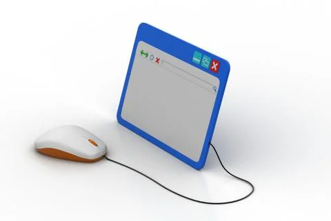 Browser window connect with mouse Stock Illustration