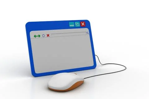 Browser window connect with mouse Stock Illustration