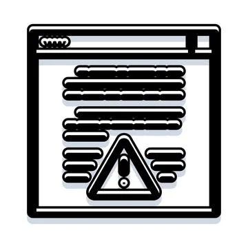 Browser window displaying an alert error warning message イラスト素材