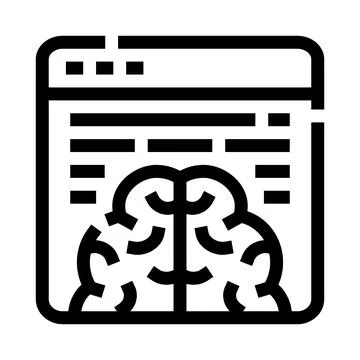 Browser window displaying artificial intelligence brain concept Stock Illustration