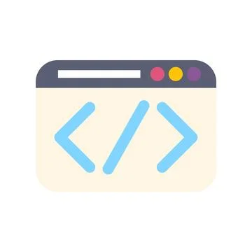 Browser window displaying coding tags for web development イラスト素材