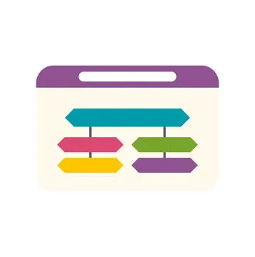 Browser window displaying a colorful infographic diagram Illustrazione stock