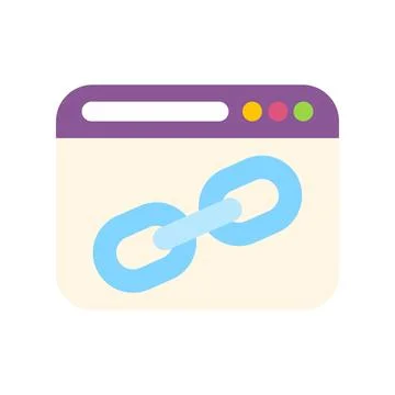 Browser window displaying a digital chain link Illustrazione stock