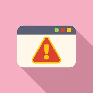 Browser window displaying error warning notification Stock Illustration