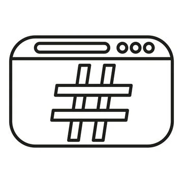 Browser window displaying hashtag symbol for social media Illustrazione stock