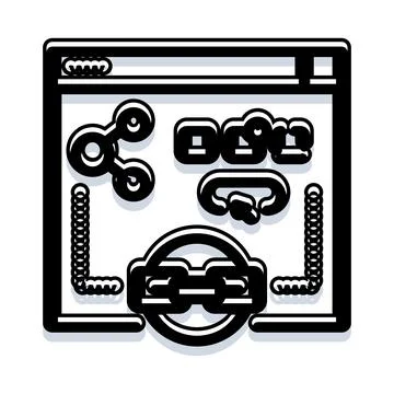 Browser window displaying internet connection technology icons 库存插图