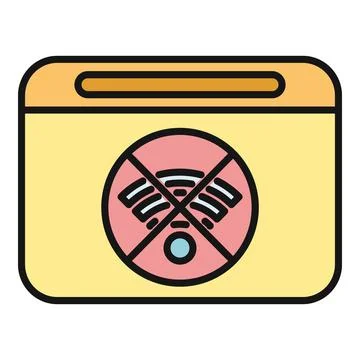 Browser window displaying no internet connection icon Stock Illustration