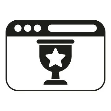 Browser window displaying online achievement award trophy イラスト素材