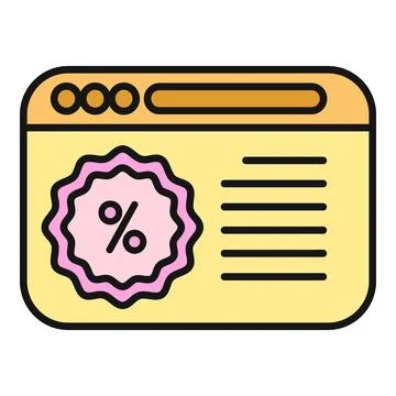 Browser window displaying online discount sale promotion Illustrazione stock