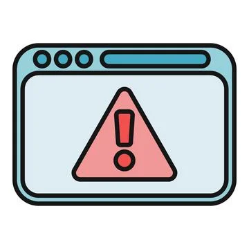 Browser window displaying online warning and error alert Stockillustratie