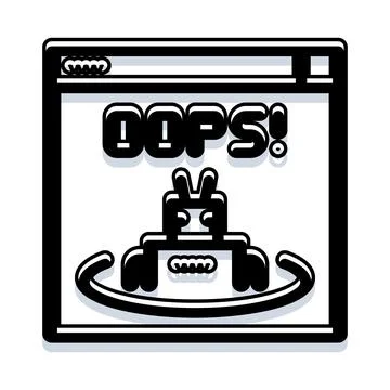 Browser window displaying an oops. Error message Stock-Illustration