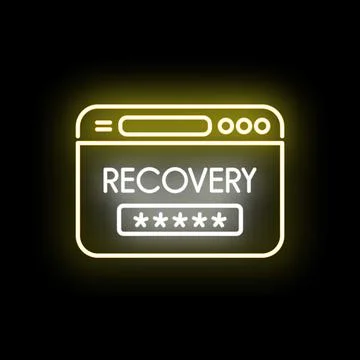Browser window displaying password recovery and security 스톡 일러스트