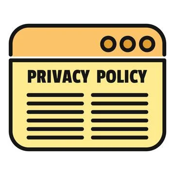 Browser window displaying privacy policy document and online agreement 库存插图