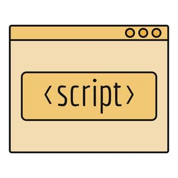 Browser window displaying script tag for programming Stock Illustration