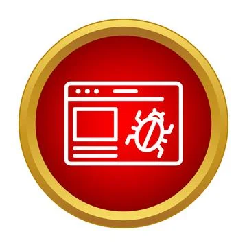 Browser window displaying software bug or virus icon Stock Illustration