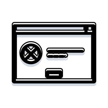 Browser window displaying a system error alert message イラスト素材