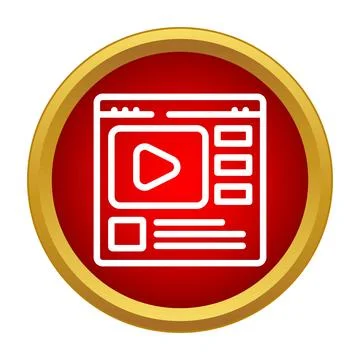 Browser window displaying video player interface and streaming content Illustrazione stock