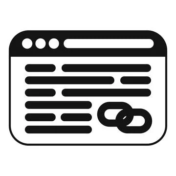 Browser window displaying web page link icon Stock Illustration