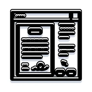 Browser window displaying web page layout with content Stock Illustration