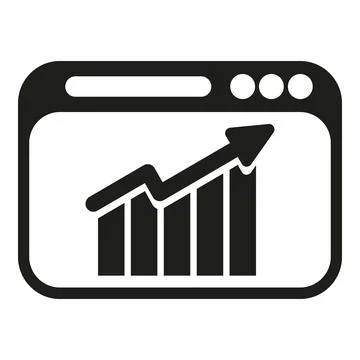 Browser window displaying website analytics growth chart 스톡 일러스트