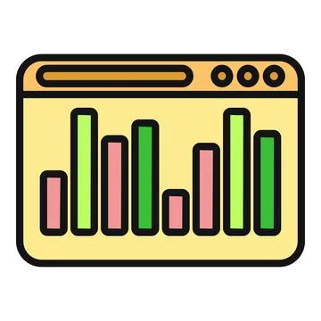 Browser window displaying website data analytics report Illustrazione stock